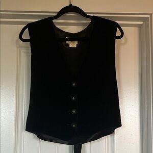 Le Garage France vintage Black velvet Button-Down Vest